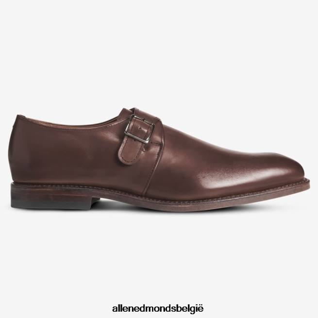 Heren Allen Edmonds Plymouth geklede schoen met enkele monniksband koffie bruin HDSF45120