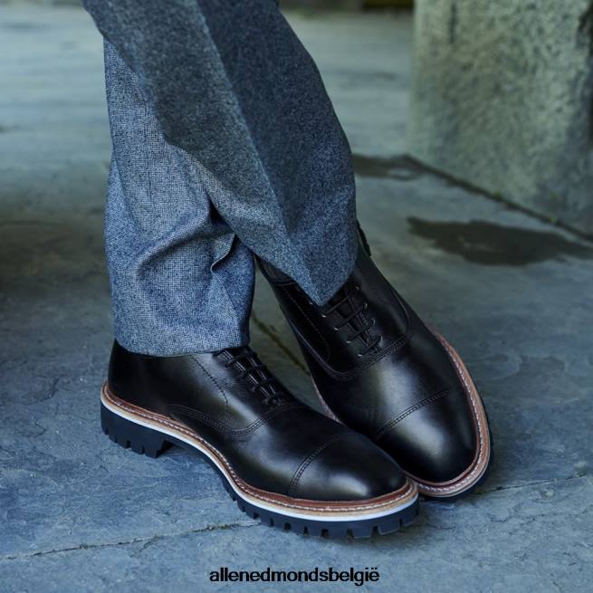 Heren Allen Edmonds park avenue signature lug geklede schoen zwart leer HDSF4540