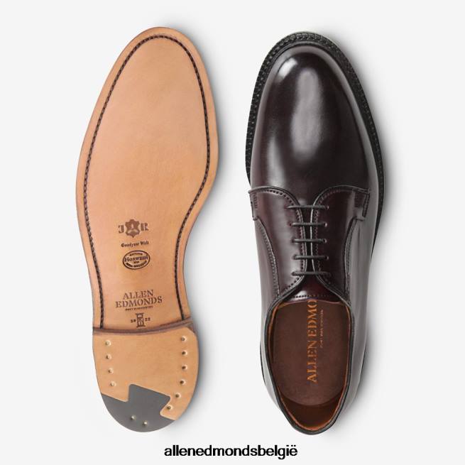 Heren Allen Edmonds leeds shell cordovan derby geklede schoen bordeaux cordovan HDSF45402