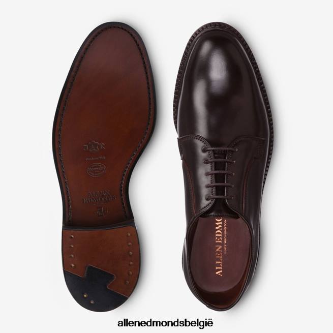 Heren Allen Edmonds leeds shell cordovan derby geklede schoen bruine cordovan HDSF45403