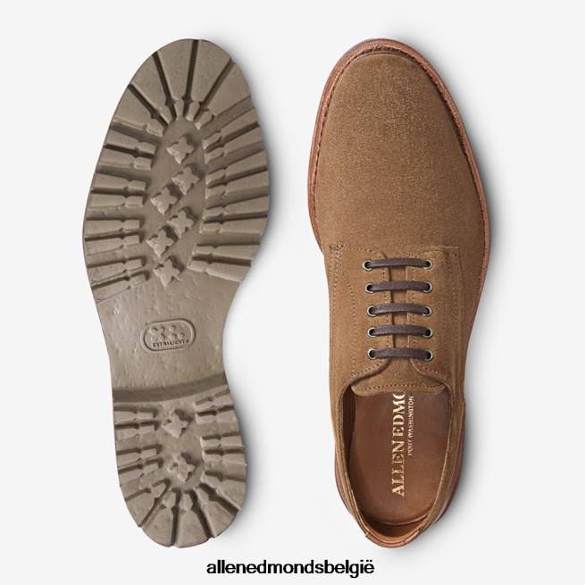 Heren Allen Edmonds ontdekking suède derbyschoen cognac snuiftabak HDSF45110