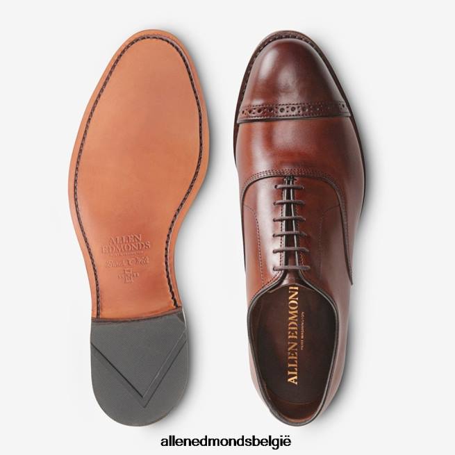 Heren Allen Edmonds oxford geklede schoen met kap op de vijfde avenue donkere chili HDSF45312
