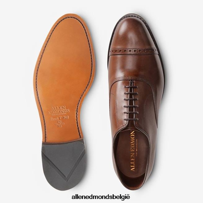 Heren Allen Edmonds oxford geklede schoen met kap op de vijfde avenue koffie bruin HDSF45313