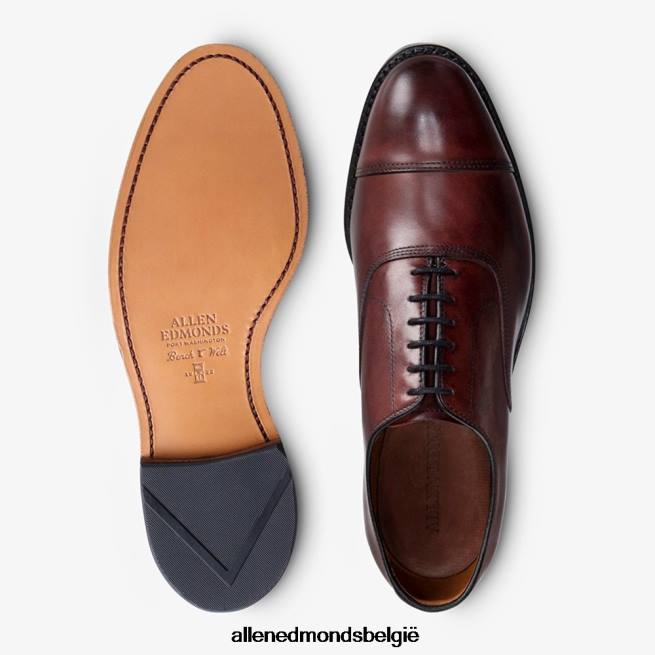 Heren Allen Edmonds park avenue oxford geklede schoen met cap toe Bordeaux HDSF4516
