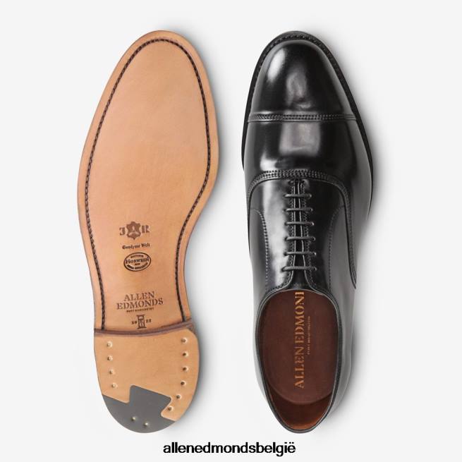 Heren Allen Edmonds park avenue shell cordovan cap-toe oxford geklede schoen zwarte cordovan HDSF4524