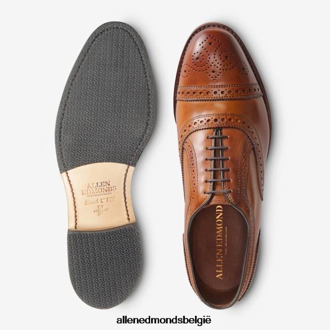 Heren Allen Edmonds strand cap-toe oxford geklede schoen met gecombineerde tapzool walnoot bruin HDSF4538