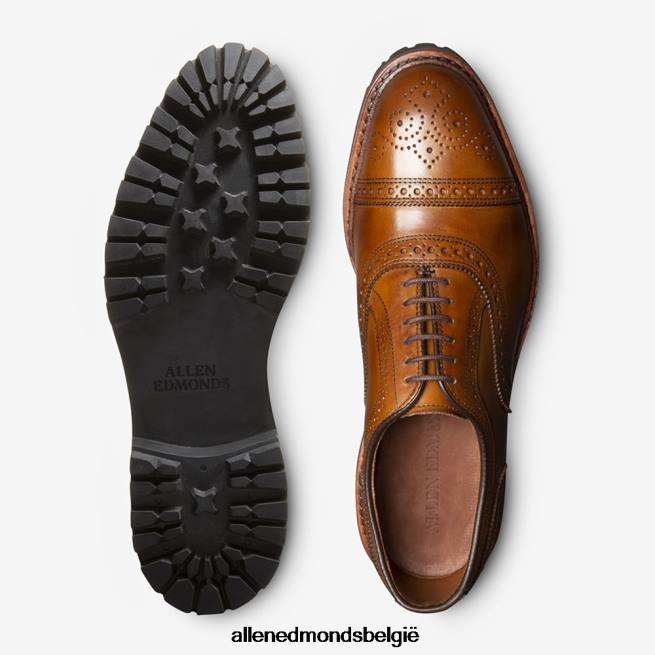 Heren Allen Edmonds strand cap-toe oxford geklede schoen met profielzool okkernoot HDSF45305