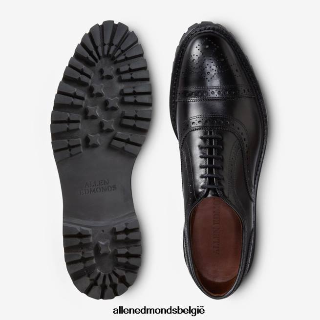 Heren Allen Edmonds strand cap-toe oxford geklede schoen met profielzool zwart HDSF4536