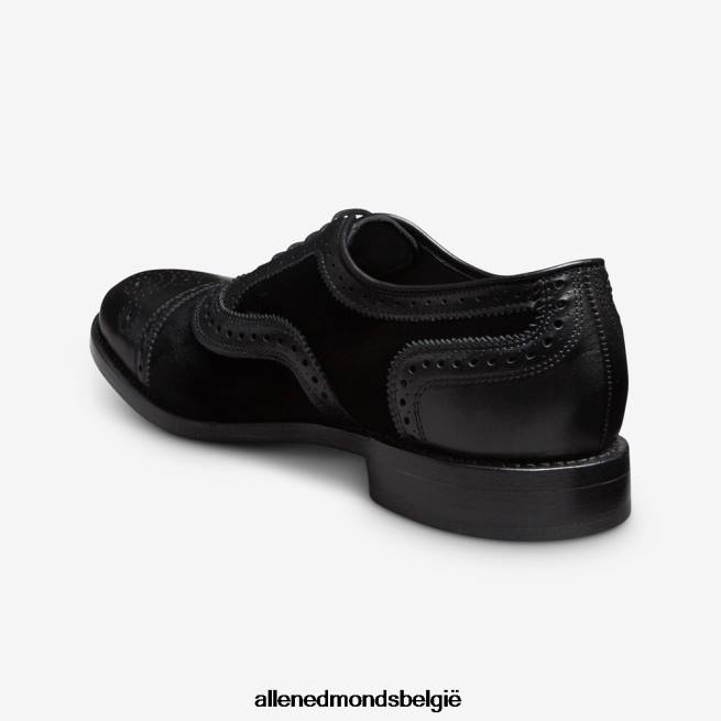 Heren Allen Edmonds strand cap-toe oxford geklede schoen zwart fluweel HDSF45103