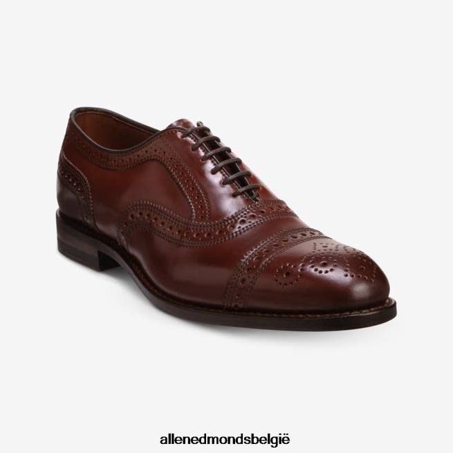 Heren Allen Edmonds strand shell cordovan cap-toe oxford geklede schoen chili cordovan HDSF4531