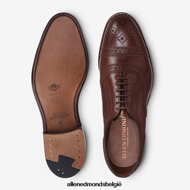 Heren Allen Edmonds strand shell cordovan cap-toe oxford geklede schoen chili cordovan HDSF4531