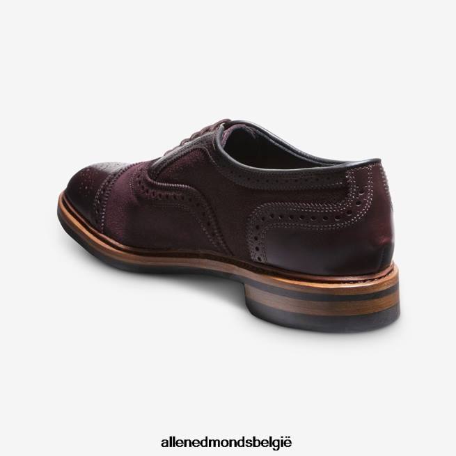 Heren Allen Edmonds strandmok cap-toe oxford met dainite rubberen zool bordeaux suède HDSF45249