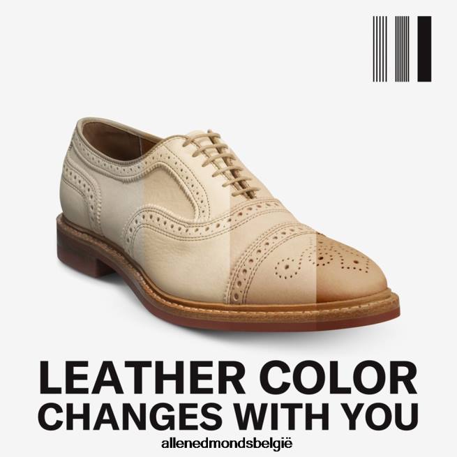 Heren Allen Edmonds strandmok cap-toe oxford met dainite rubberen zool bot plantaardig gelooid leer HDSF4514