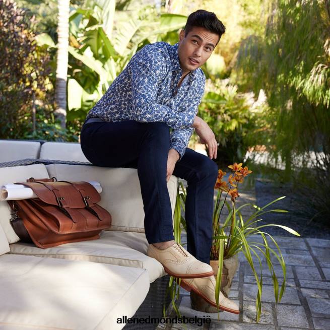 Heren Allen Edmonds strandmok cap-toe oxford met dainite rubberen zool bot plantaardig gelooid leer HDSF4514