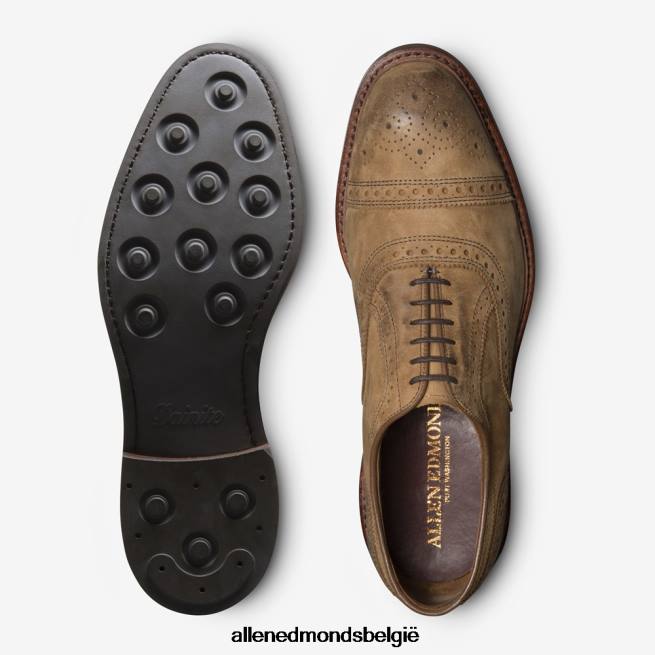 Heren Allen Edmonds strandmok cap-toe oxford met dainite rubberen zool bruin nubuck HDSF45244