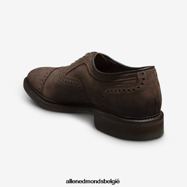Heren Allen Edmonds strandmok cap-toe oxford met dainite rubberen zool bruin nubuckleer HDSF45228