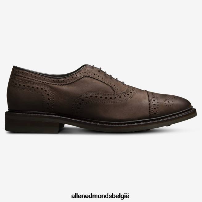 Heren Allen Edmonds strandmok cap-toe oxford met dainite rubberen zool bruin nubuckleer HDSF45228