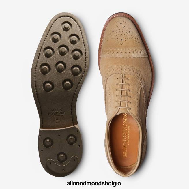 Heren Allen Edmonds strandmok cap-toe oxford met dainite rubberen zool kameel suède HDSF45245