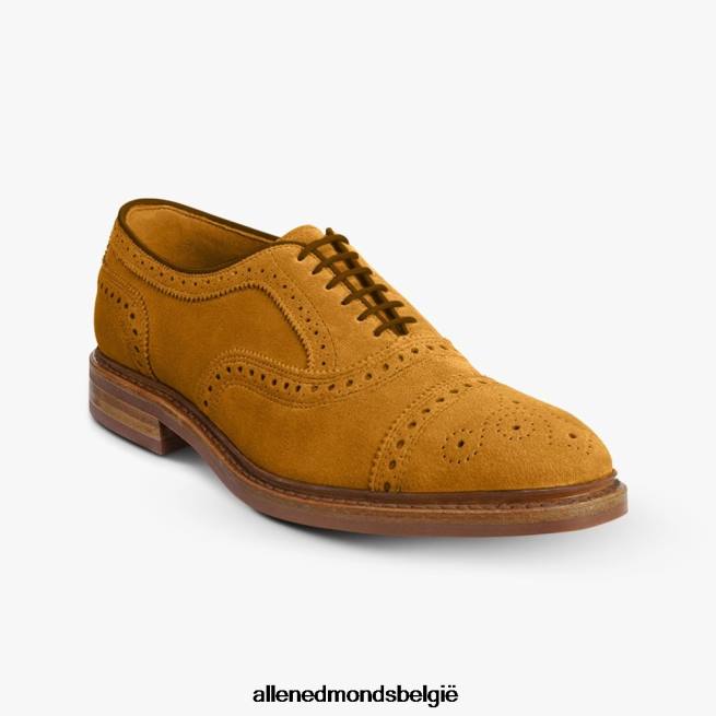 Heren Allen Edmonds strandmok cap-toe oxford met dainite rubberen zool kurkuma suède HDSF45247