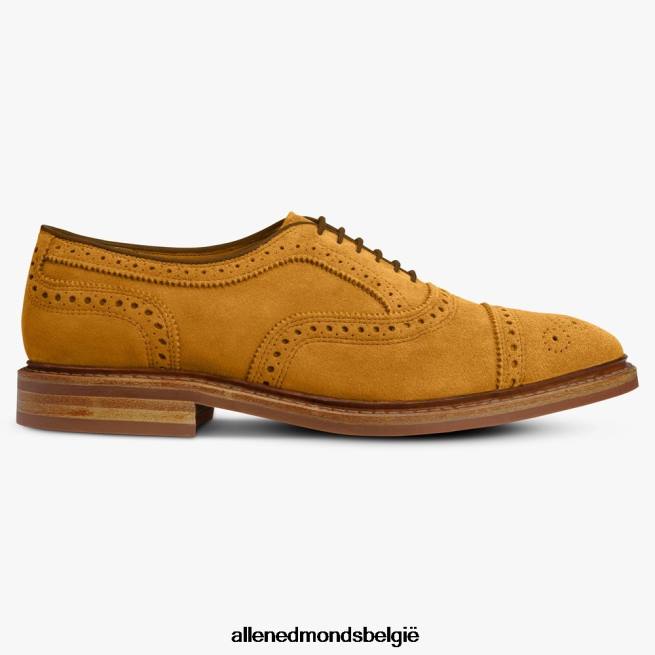 Heren Allen Edmonds strandmok cap-toe oxford met dainite rubberen zool kurkuma suède HDSF45247