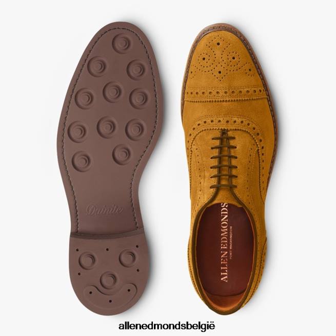 Heren Allen Edmonds strandmok cap-toe oxford met dainite rubberen zool kurkuma suède HDSF45247