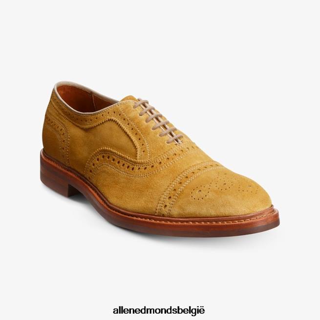 Heren Allen Edmonds strandmok cap-toe oxford met dainite rubberen zool mineraal geel suède HDSF45248
