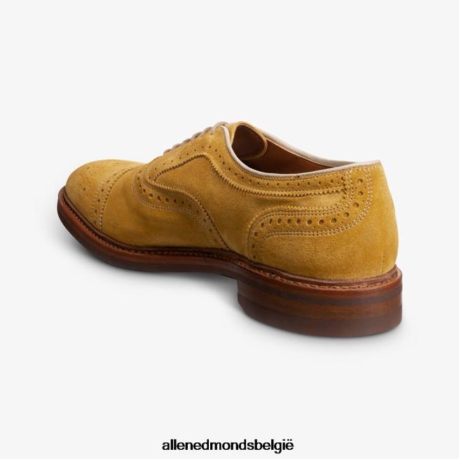 Heren Allen Edmonds strandmok cap-toe oxford met dainite rubberen zool mineraal geel suède HDSF45248