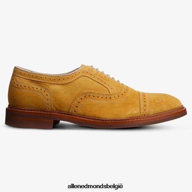 Heren Allen Edmonds strandmok cap-toe oxford met dainite rubberen zool mineraal geel suède HDSF45248
