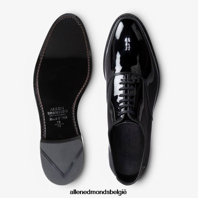 Heren Allen Edmonds carlyle oxford geklede schoen met platte neus zwart patent HDSF4547