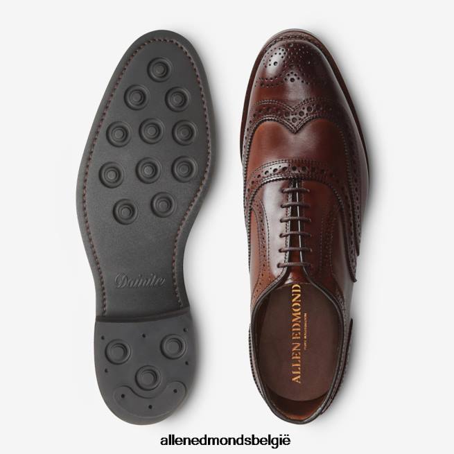 Heren Allen Edmonds mcallister wingtip oxford geklede schoen met dainite zool donkere chili HDSF4559