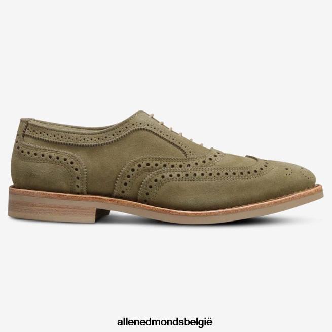 Heren Allen Edmonds neusok suède vleugeltip oxford salie groen HDSF45107