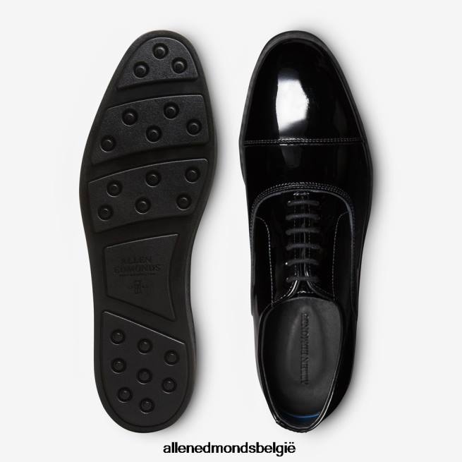 Heren Allen Edmonds park avenue oxford geklede sneaker zwart lakleer HDSF4526