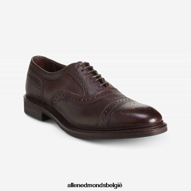 Heren Allen Edmonds strandmok weerbestendig oxford met dainite rubberen zool bruin graan HDSF4511