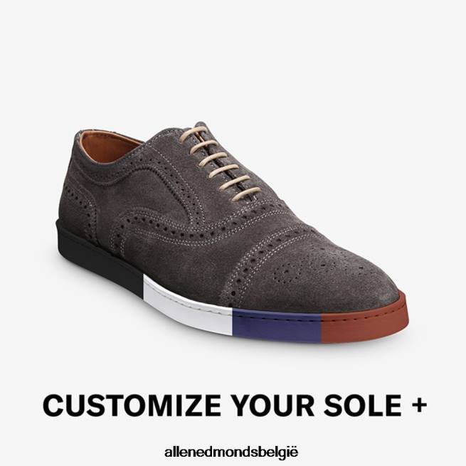 Heren Allen Edmonds streng suède oxford sneaker grijs HDSF4528