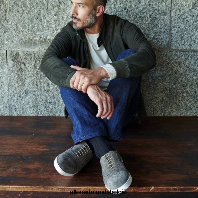 Heren Allen Edmonds streng suède oxford sneaker grijs HDSF4528