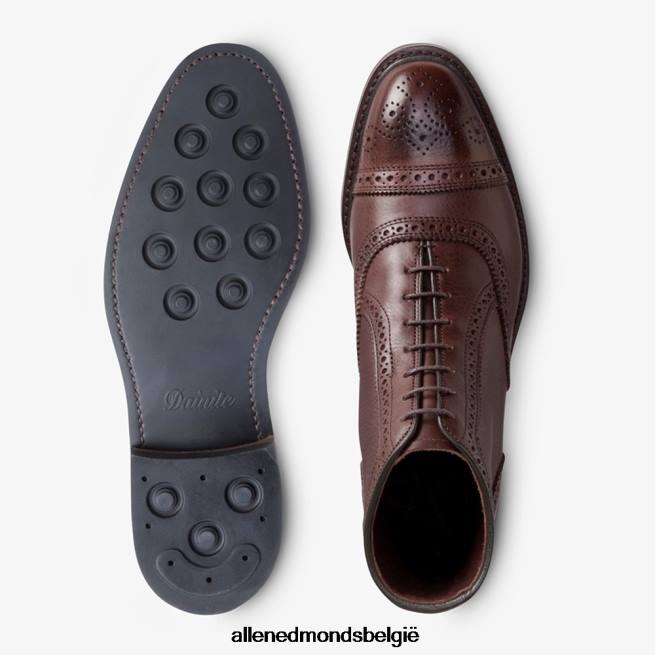 Heren Allen Edmonds Hamilton cap-toe oxford geklede laars bruin getrommeld HDSF45131