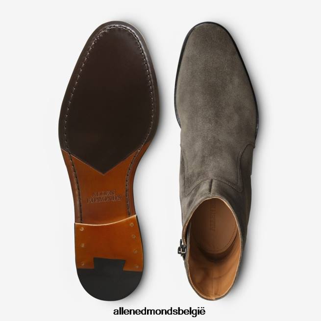 Heren Allen Edmonds siena laars met ritssluiting grijs suède HDSF45491