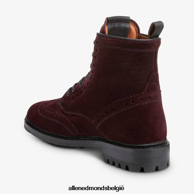 Heren Allen Edmonds Chapman weerbestendige wingtip laars bordeaux suède HDSF45473