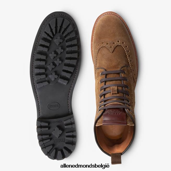 Heren Allen Edmonds Chapman weerbestendige wingtip laars lichtbruin suède HDSF45474