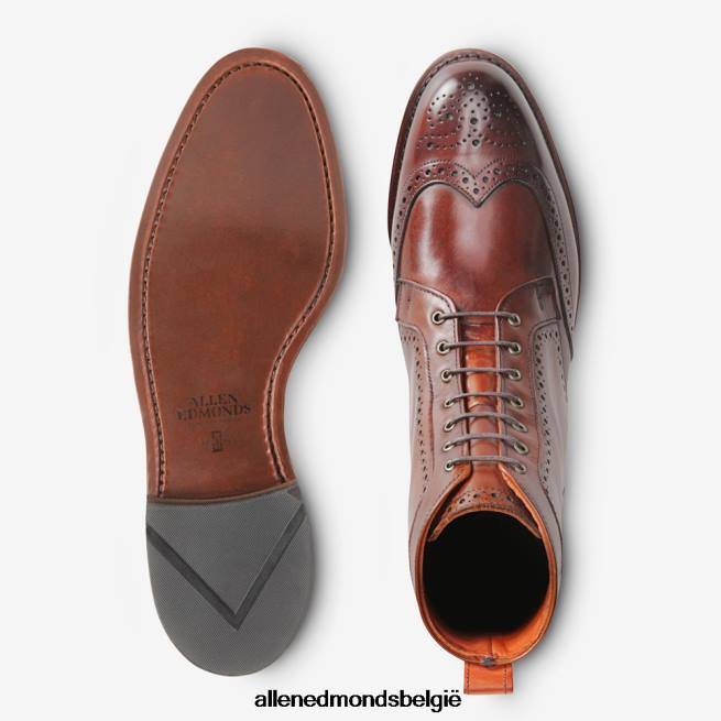 Heren Allen Edmonds dalton geklede laars met vleugeltip donkere chili HDSF45482