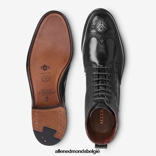 Heren Allen Edmonds dalton shell cordovan geklede laars zwarte cordovan HDSF45141
