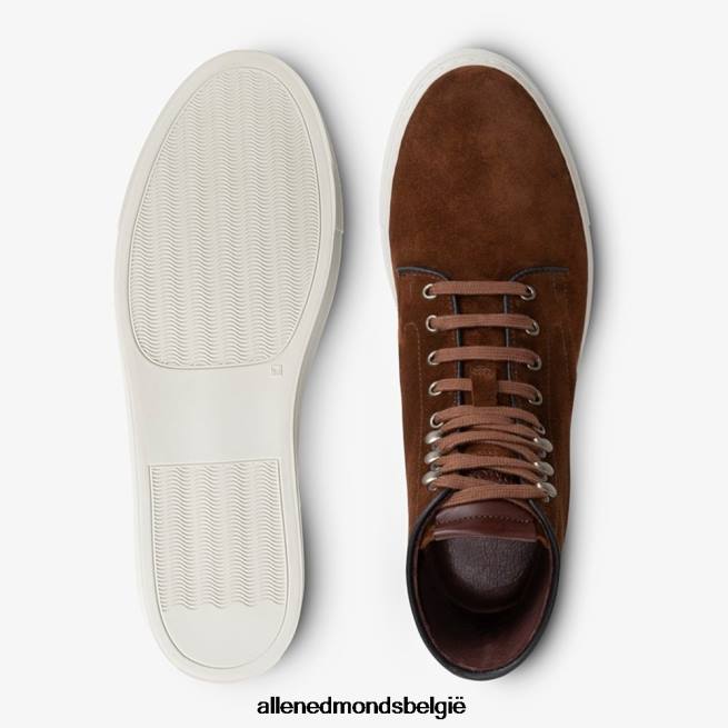 Heren Allen Edmonds higgins mill hoge sneaker snuif bruin suède HDSF4594