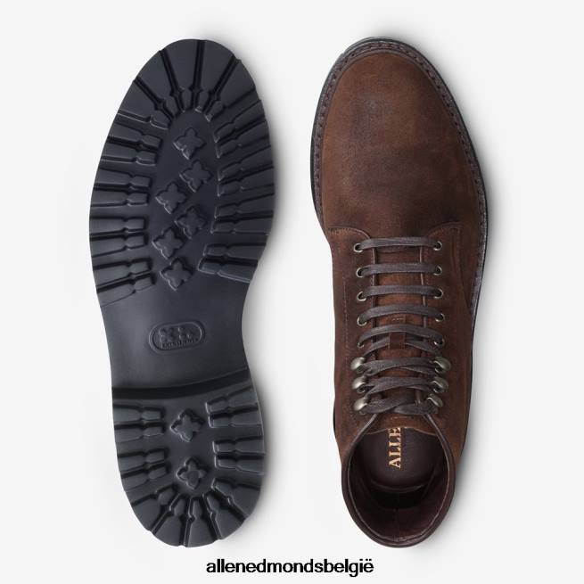 Heren Allen Edmonds higgins mill laars met profielzool snuif bruin suède HDSF45471