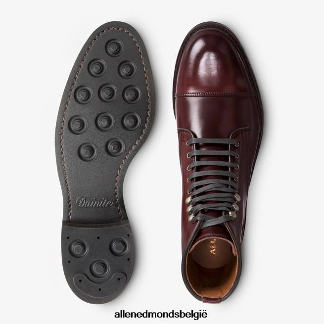 Heren Allen Edmonds landon shell cordovan cap-toe geklede laars bordeaux cordovan HDSF45337