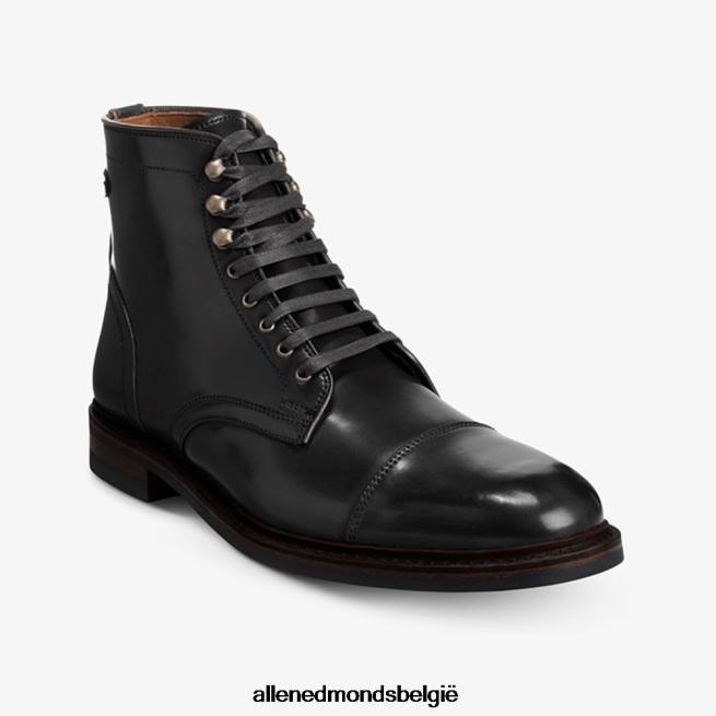 Heren Allen Edmonds landon shell cordovan cap-toe geklede laars zwarte cordovan HDSF4554