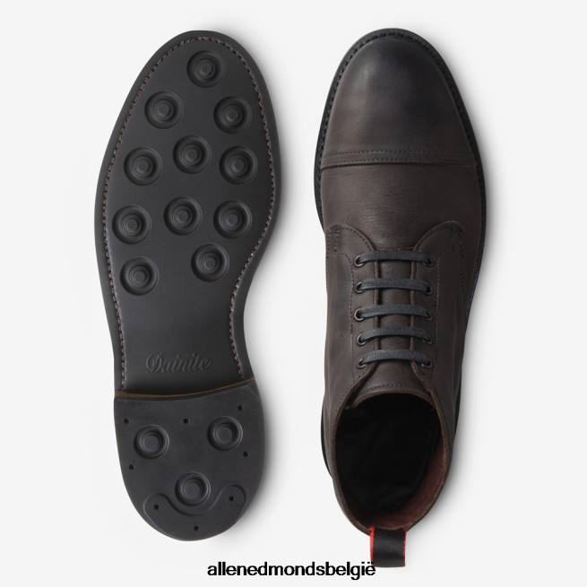 Heren Allen Edmonds patton laars met kapneus en dainite rubberen zool grijs HDSF45115