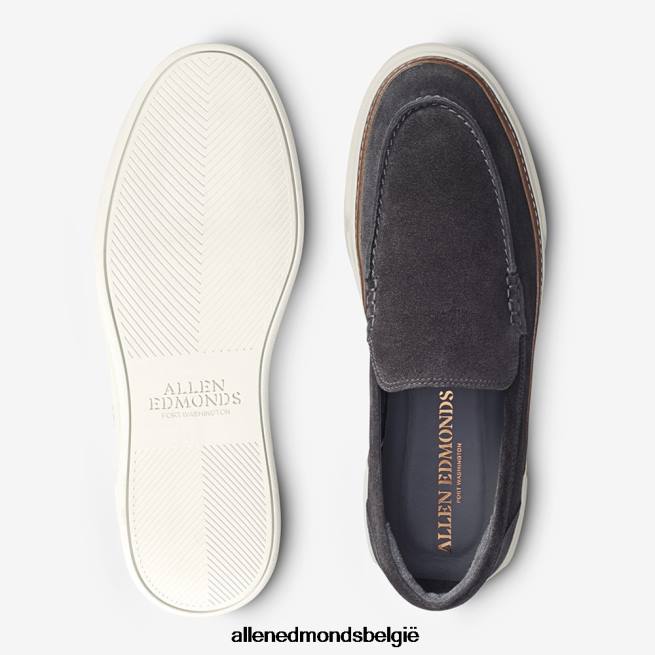 Heren Allen Edmonds Burke Venetiaanse slip-on sneaker grijs suède HDSF45458
