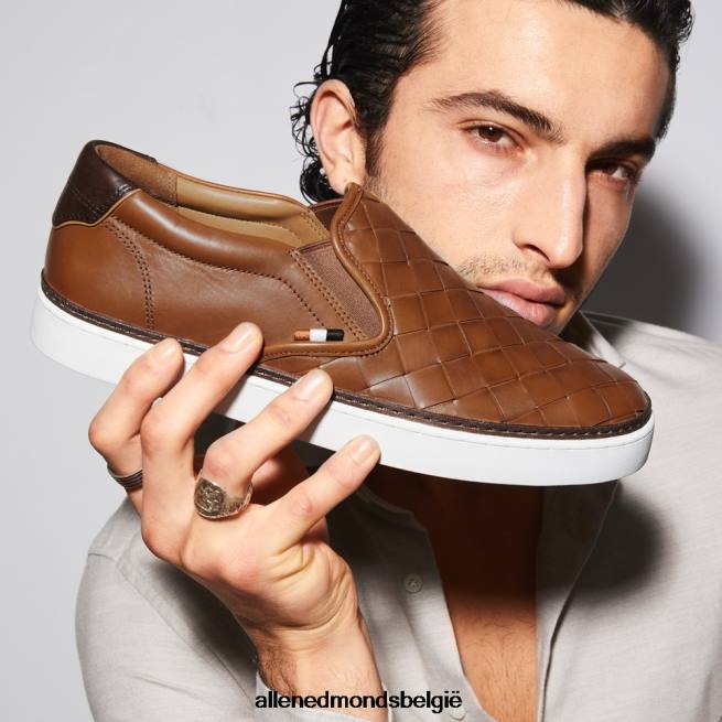 Heren Allen Edmonds alpha geweven slip-on sneaker bruinen HDSF4546