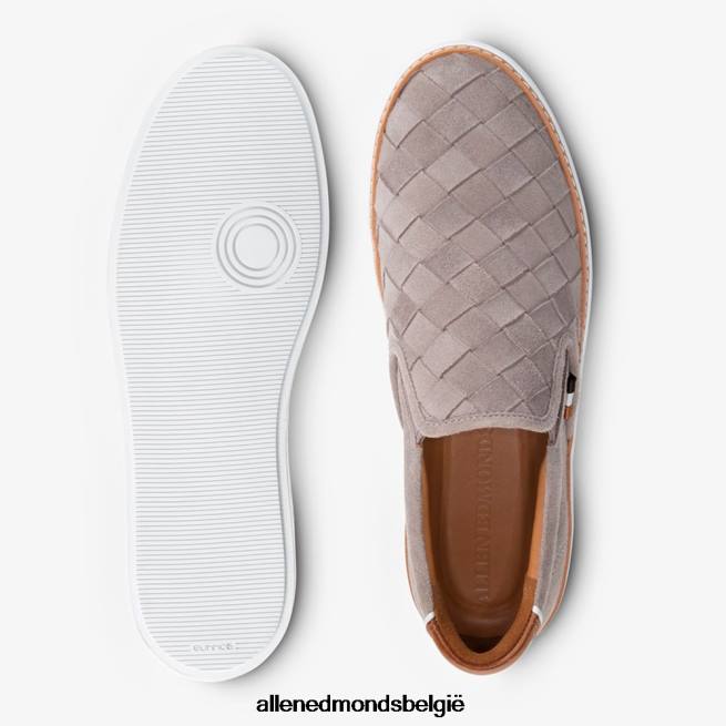 Heren Allen Edmonds alpha geweven slip-on sneaker tingrijs suède HDSF45315