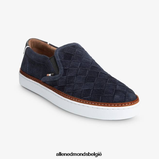 Heren Allen Edmonds alpha geweven slip-on sneaker zee marine suède HDSF45316